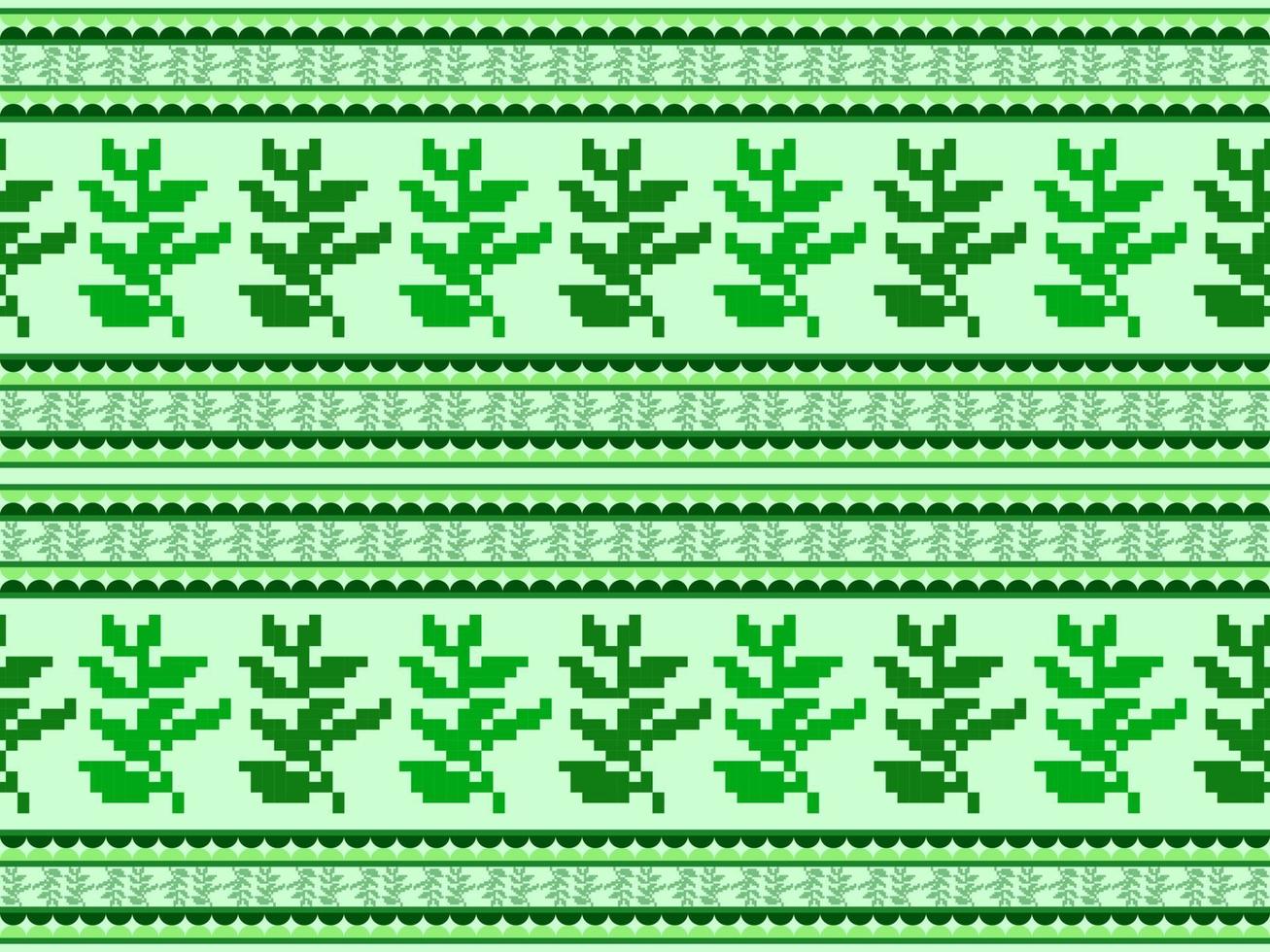 Leaf cartoon character seamless pattern on green background.Pixel style vector