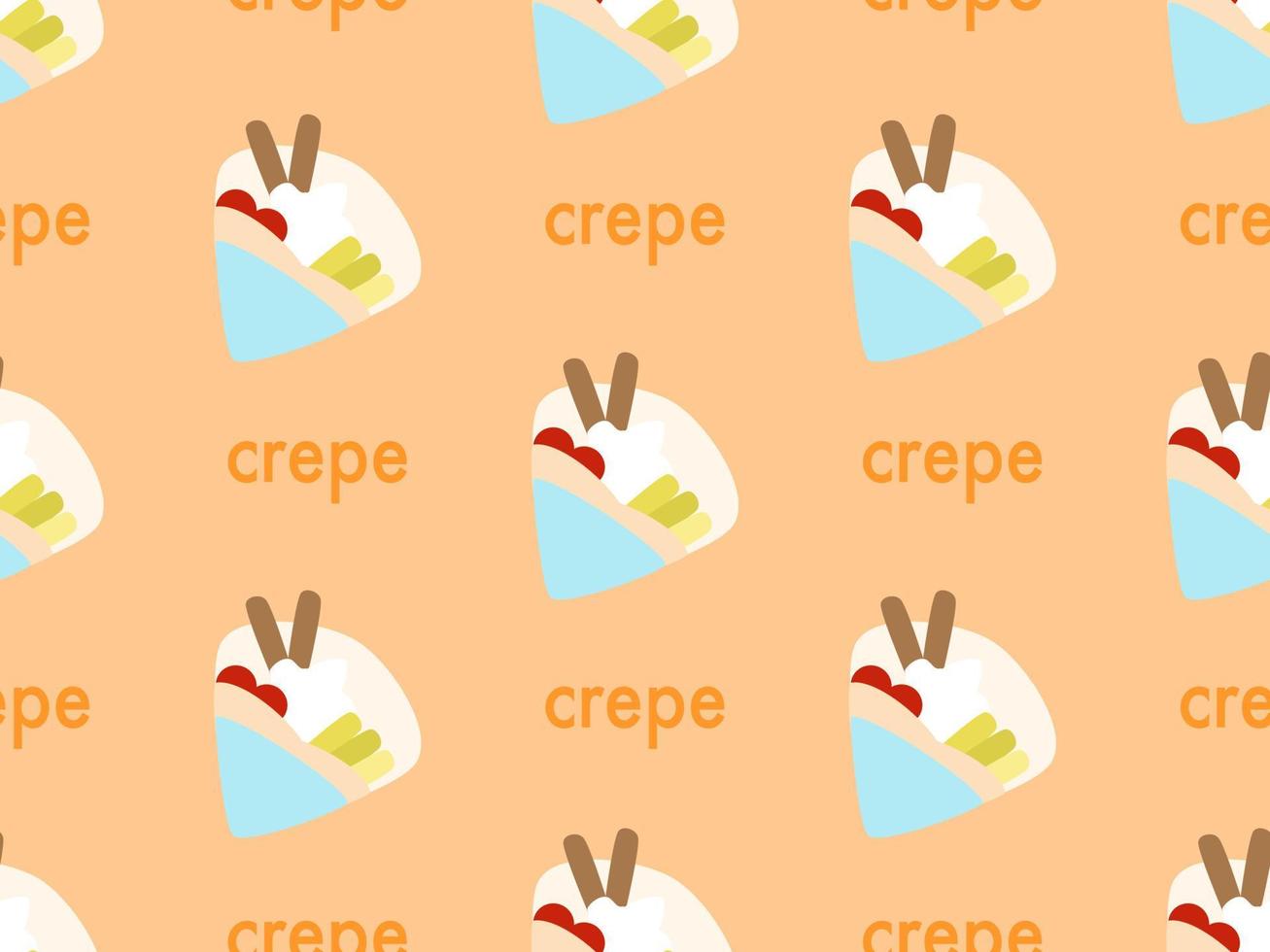 cartoon crepe seamless pattern on orange background vector