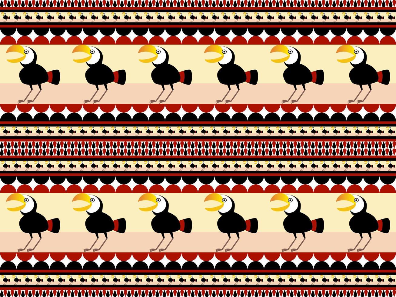 hornbill cartoon character seamless pattern background vector