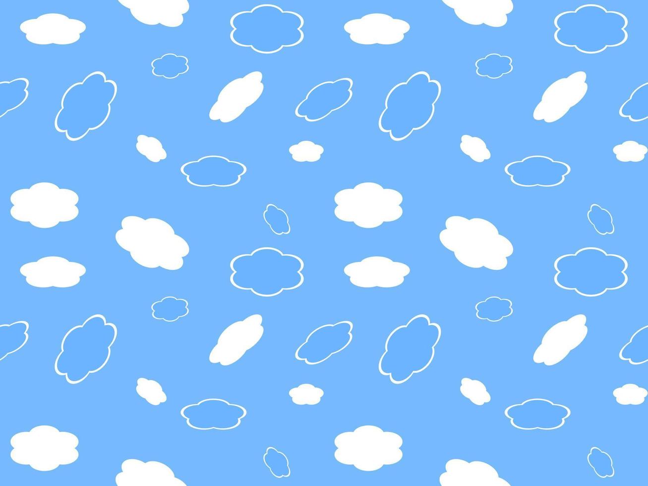 cloud cartoon character seamless pattern on blue background vector