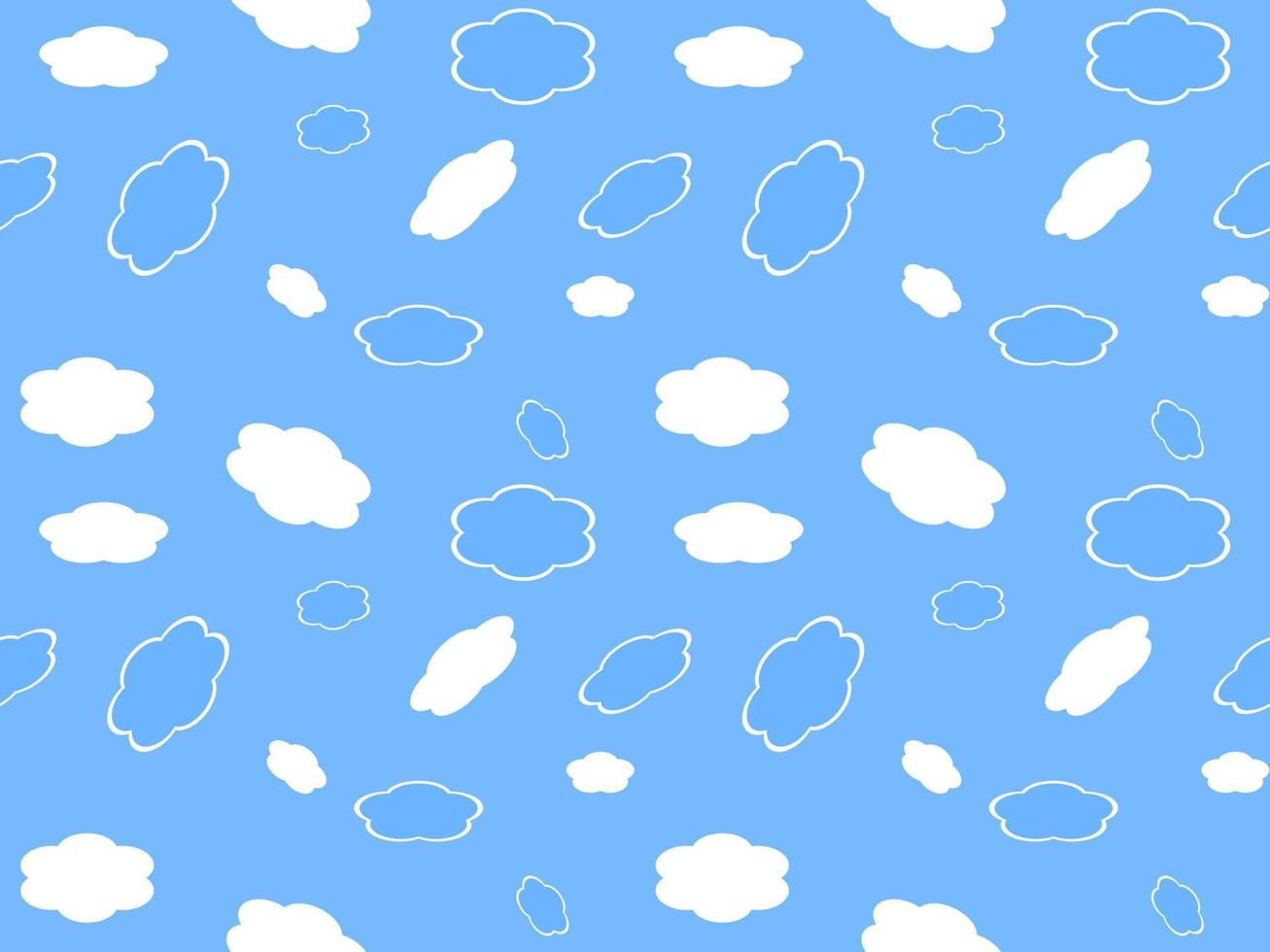 personaje de dibujos animados en la nube de patrones sin fisuras sobre fondo azul vector