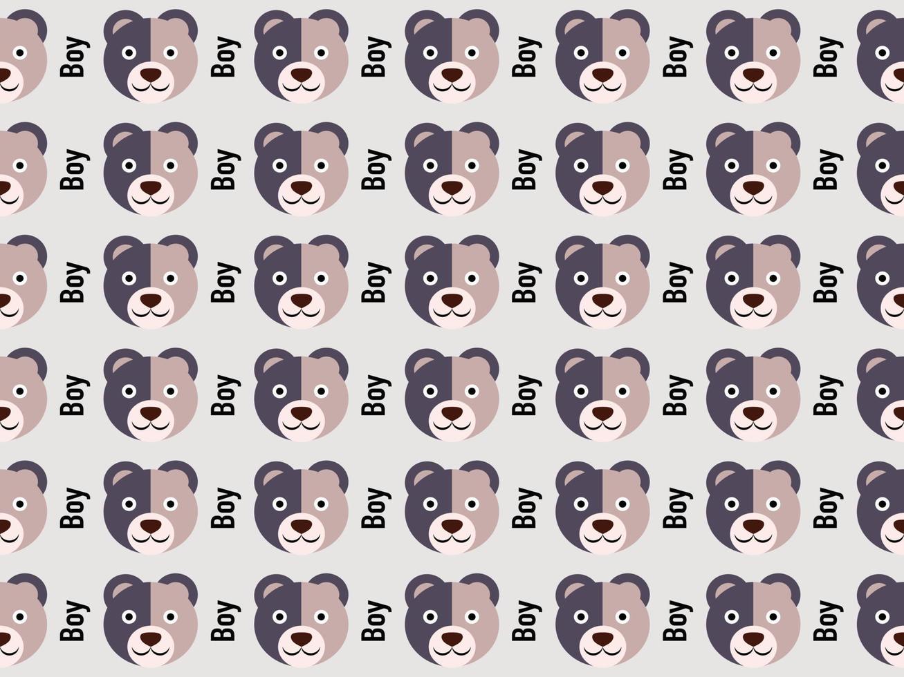 brown bear cartoon character pattern on brown background vector