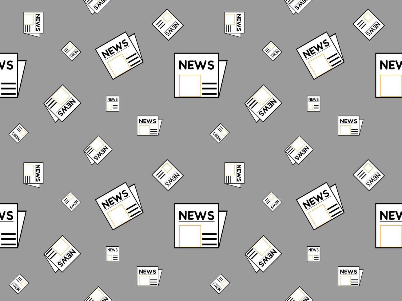 Newspaper cartoon character seamless pattern on gray background vector