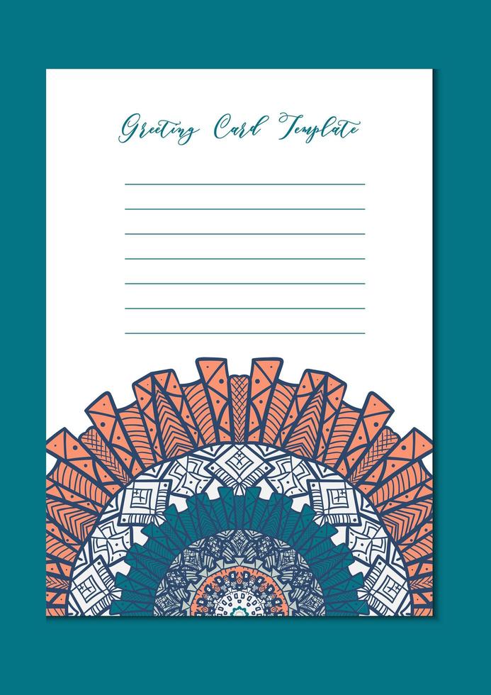 Mandala oriental template card vector