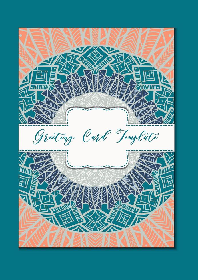 Mandala oriental template card vector