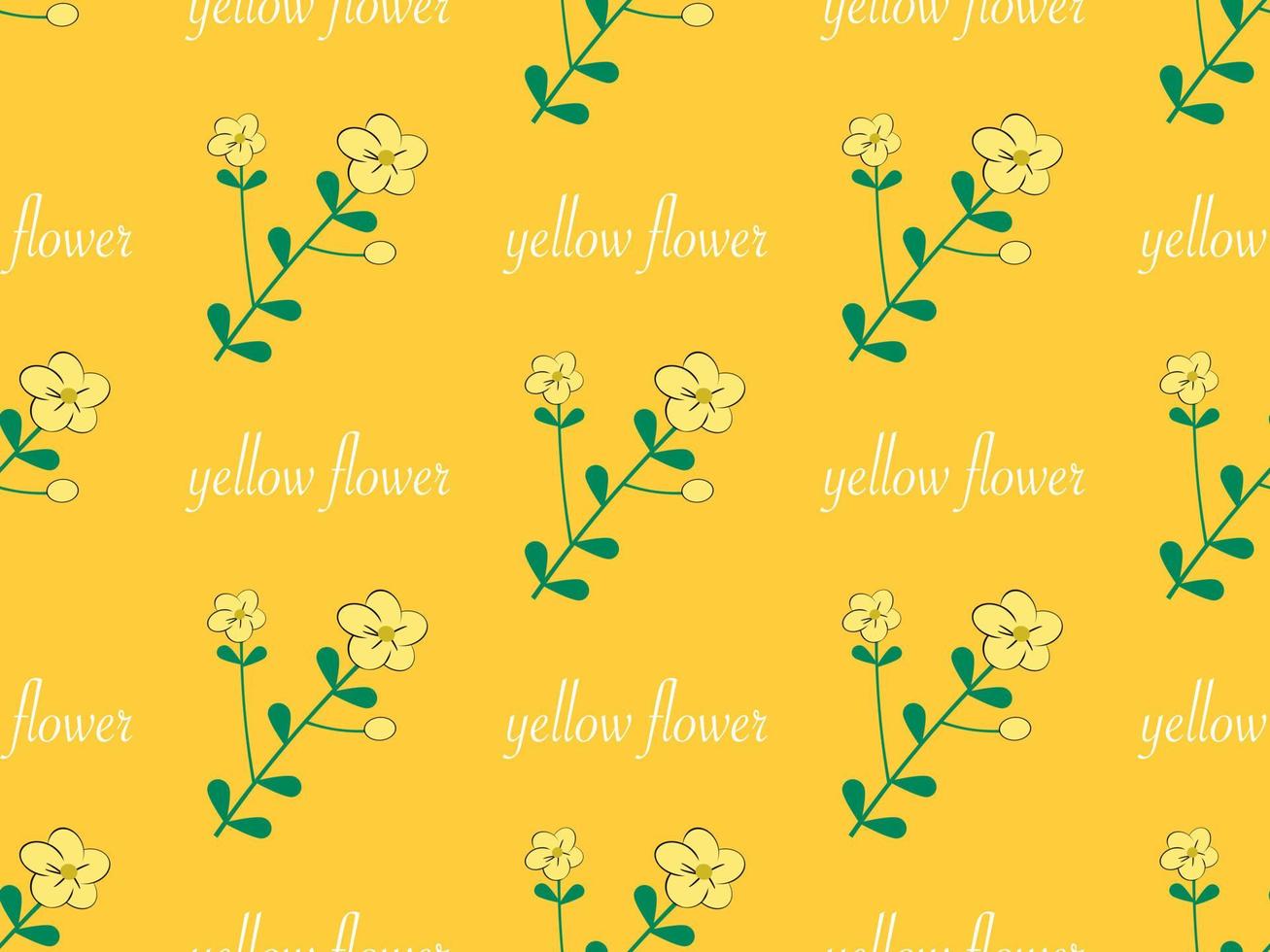 flower seamless pattern on yellow background vector