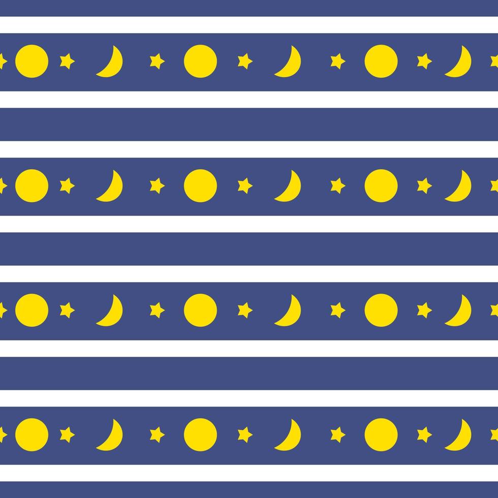 Star and moon pattern fabric pattern, bedding set pattern vector