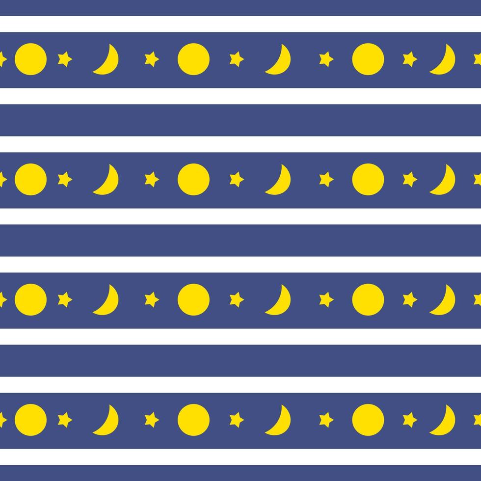 Star and moon pattern fabric pattern, bedding set pattern vector