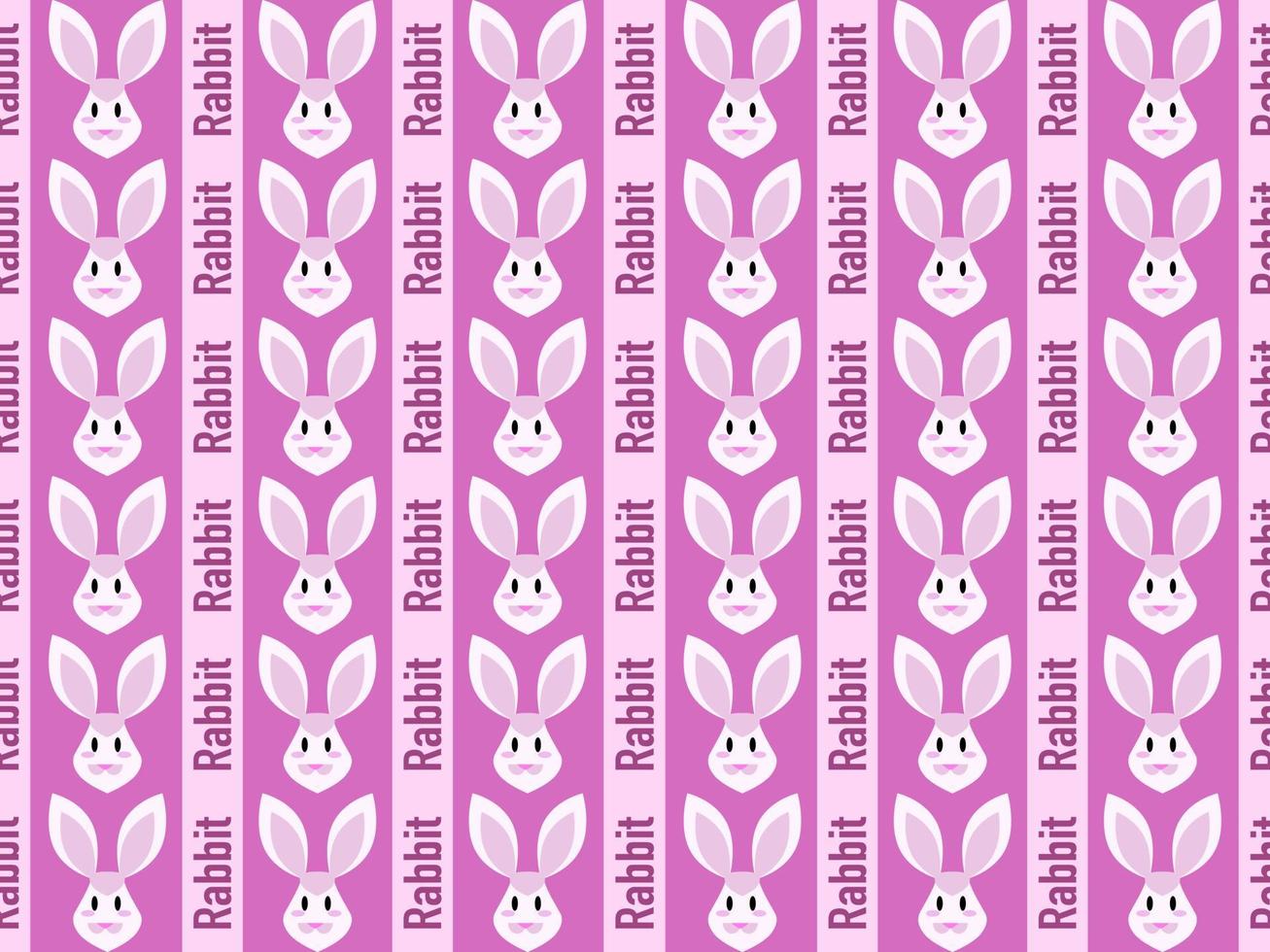 Rabbit cartoon character pattern on pink background vector