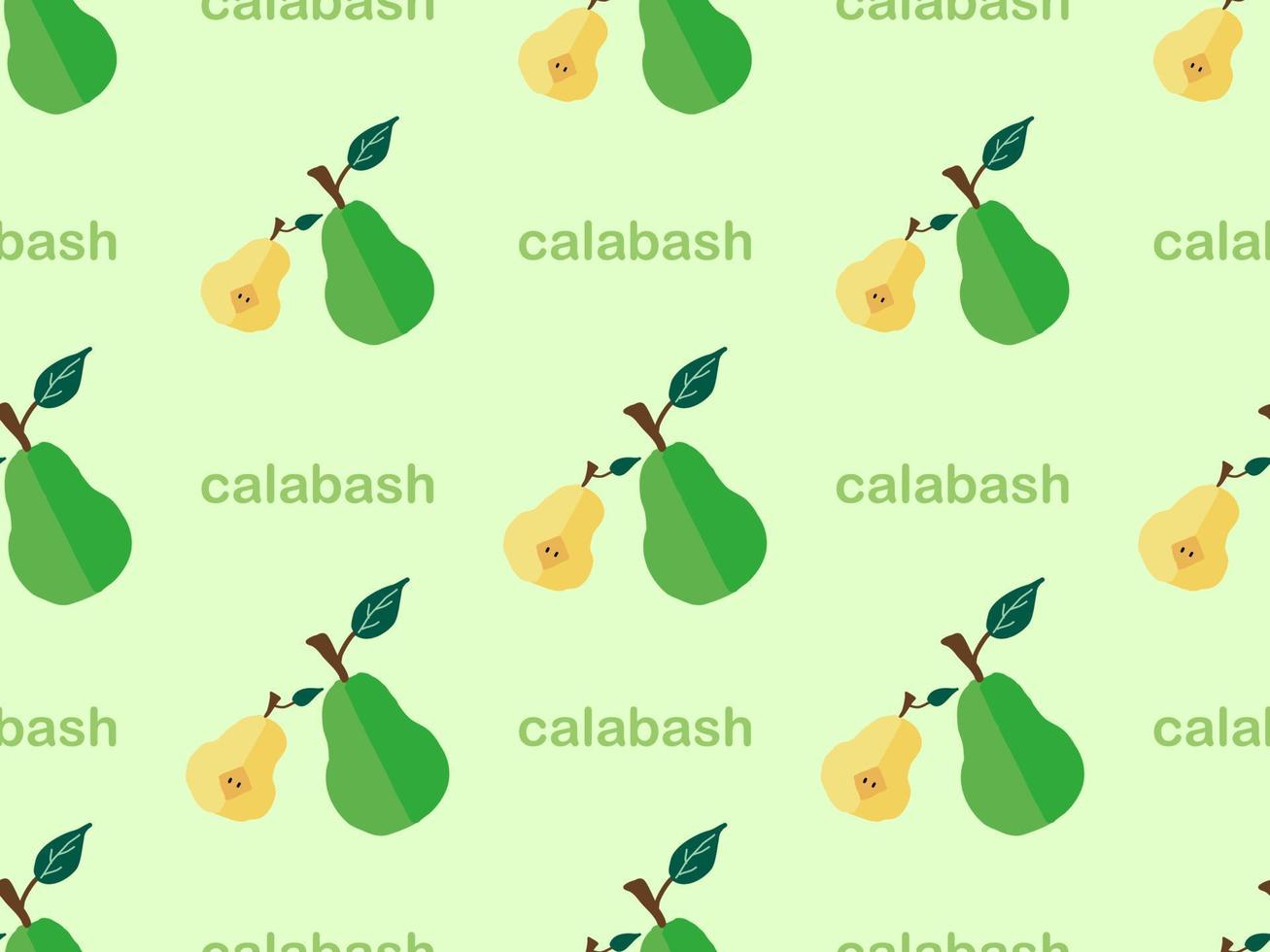Gourd cartoon character seamless pattern on green background. vector