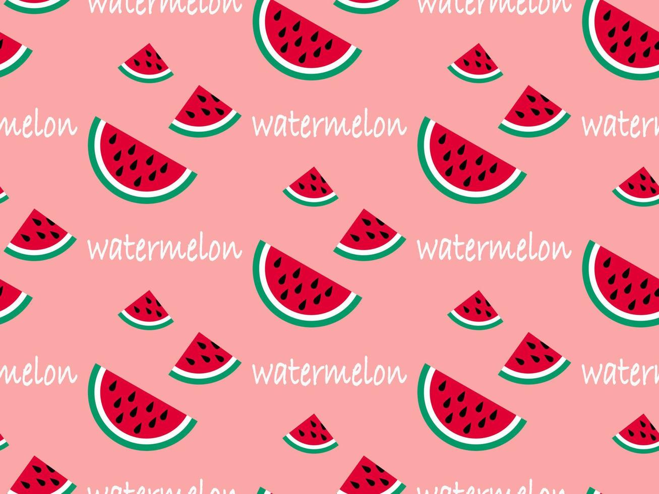 watermelon cartoon character seamless pattern on pink background vector