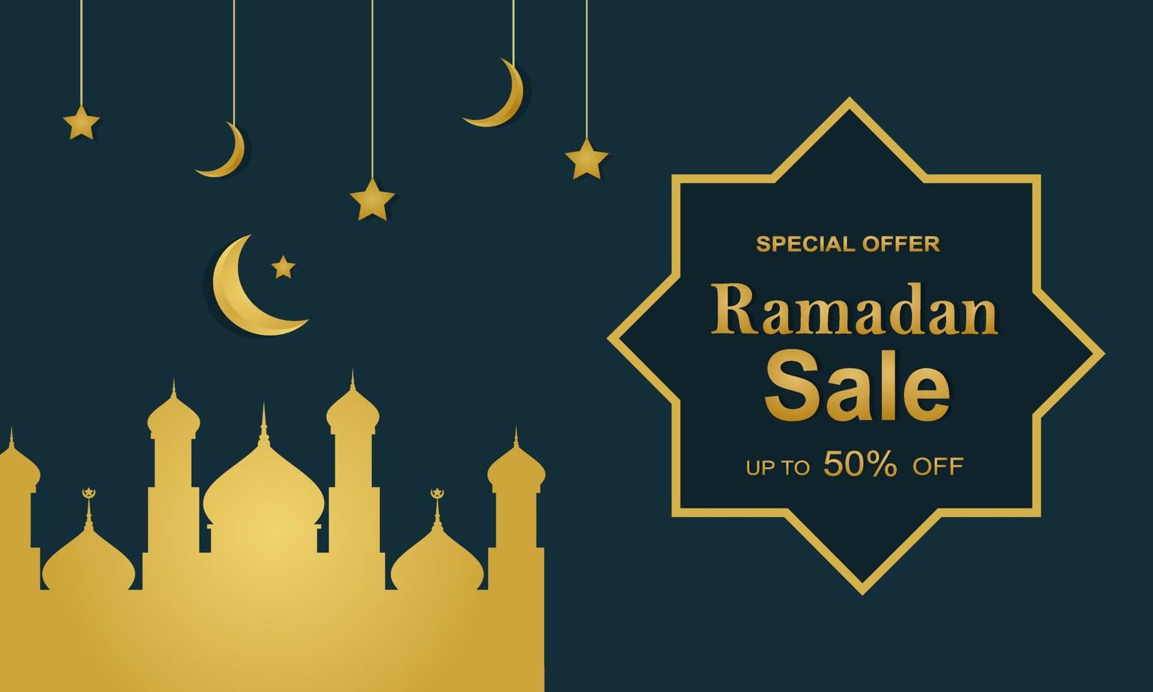 Ramadan sale banner template design background. Vector illustration