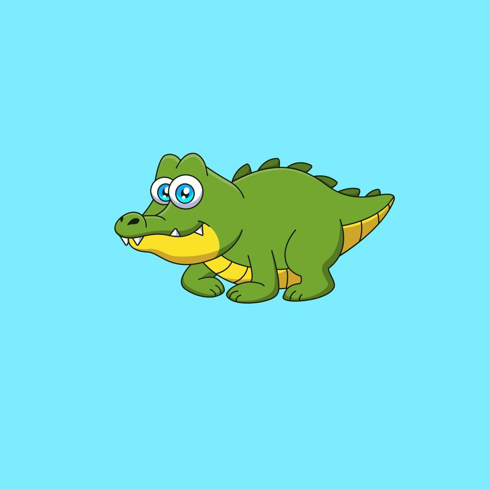 Cute crocodile cartoon. Vector illustration