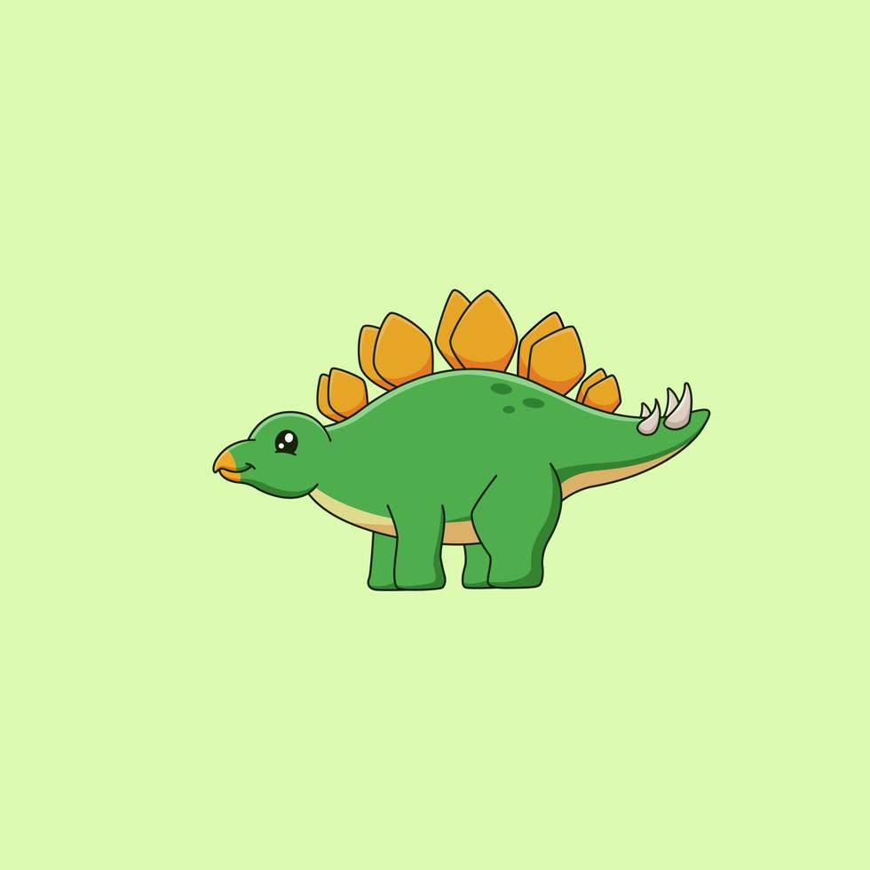 Cute stegosaurus cartoon. Vector illustration