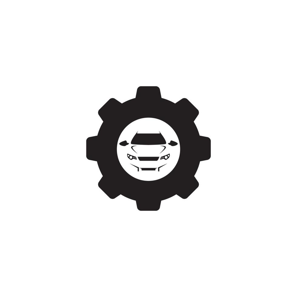 automotive logo  sports car  racing car with gear circle vector icon symbol illustration design template