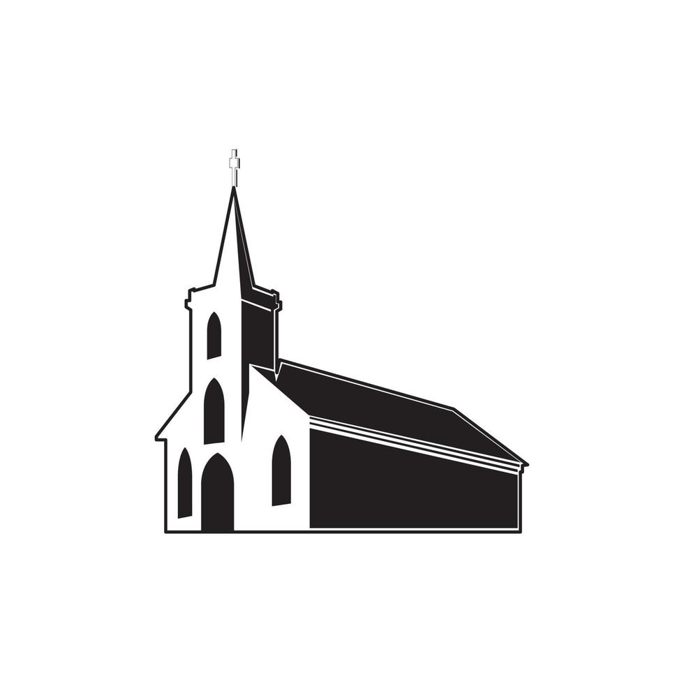 iglesia lugar de culto edificio logo vector icono símbolo ilustración diseño