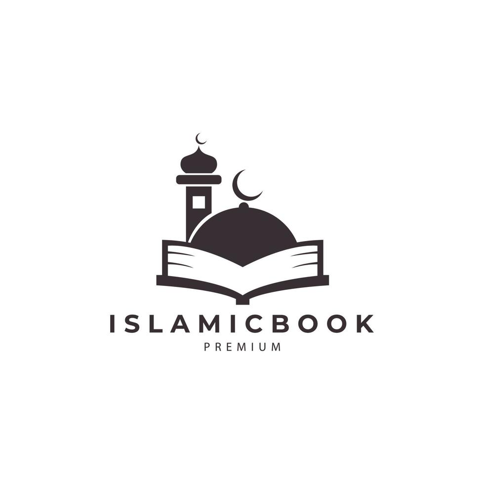 Mosque Islamic Knowledge Book dome Muslim logo vector icon symbol illustration design