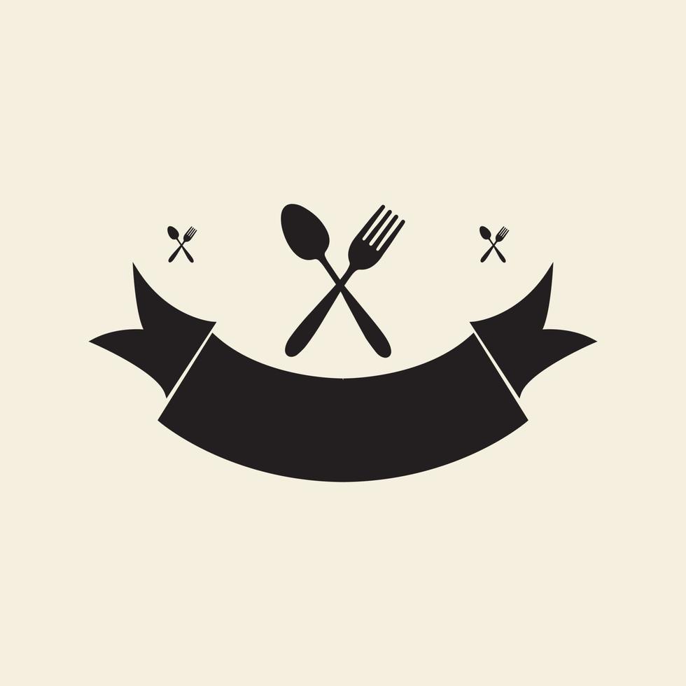 restaurante comida vintage logo vector símbolo icono ilustración diseño minimalista