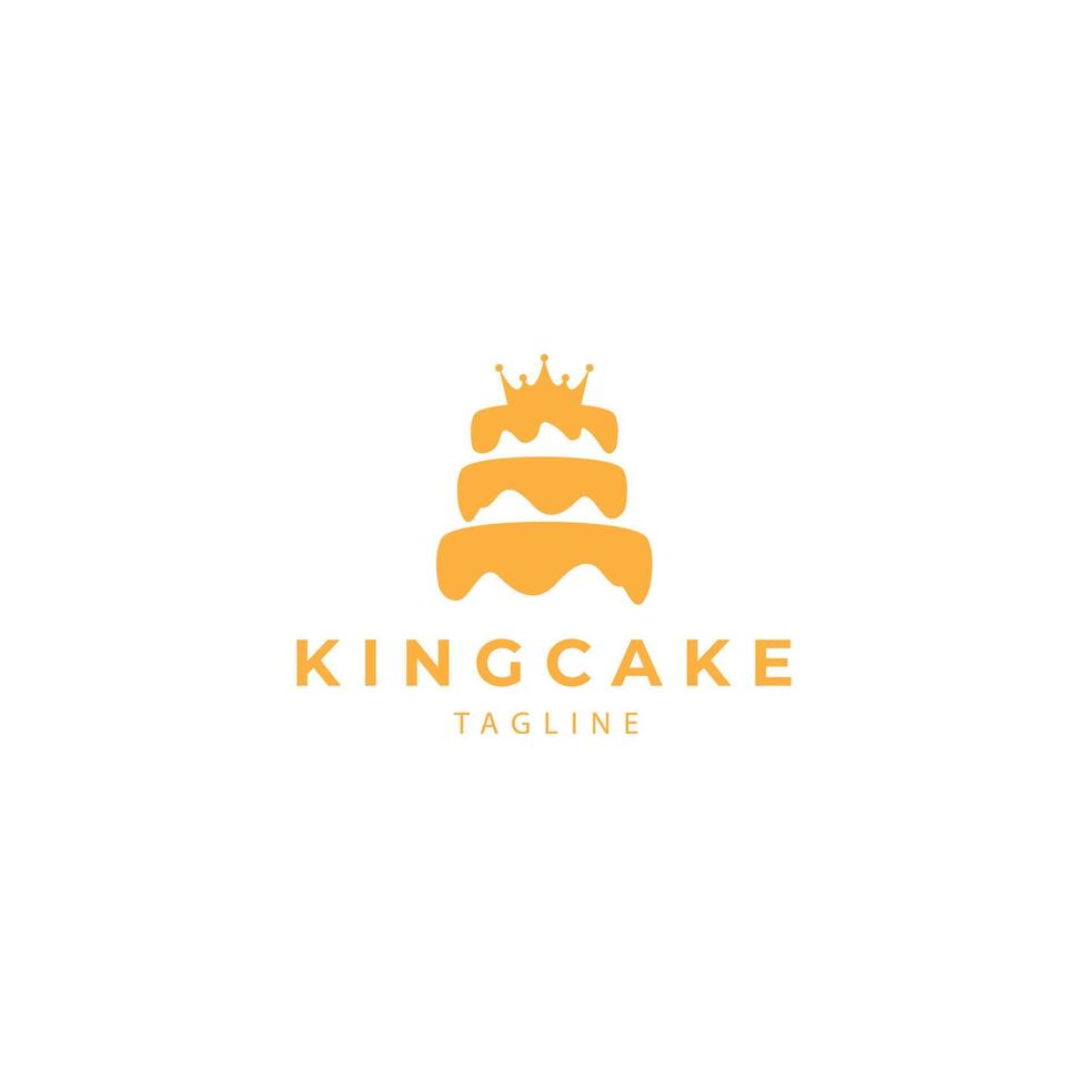 sweet cake with crown  logo vector icon symbol illustration design