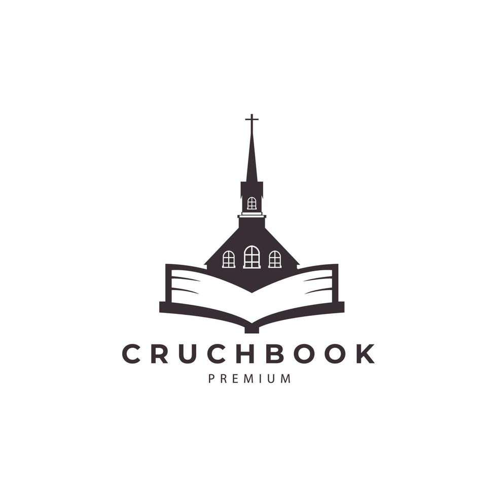 biblia e iglesia símbolo cristiano logo vector icono símbolo ilustración diseño