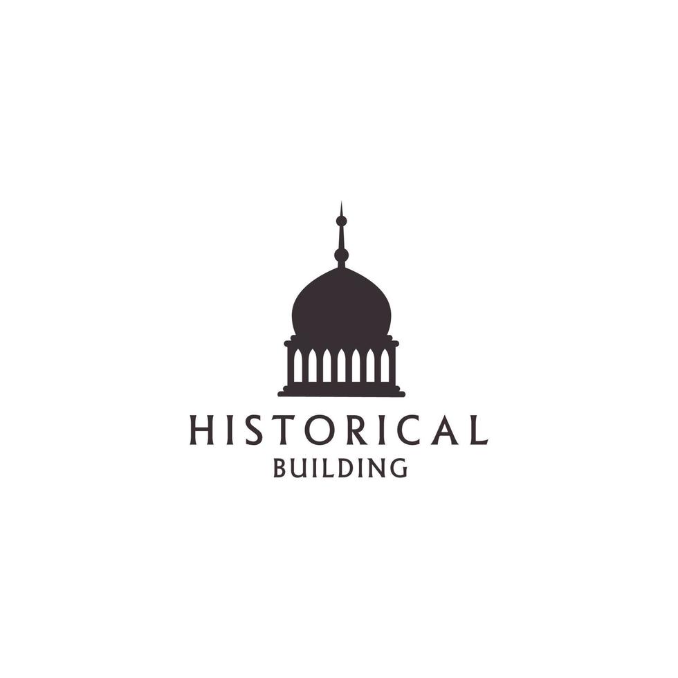edificio histórico logotipo vector icono símbolo ilustración diseño plantilla
