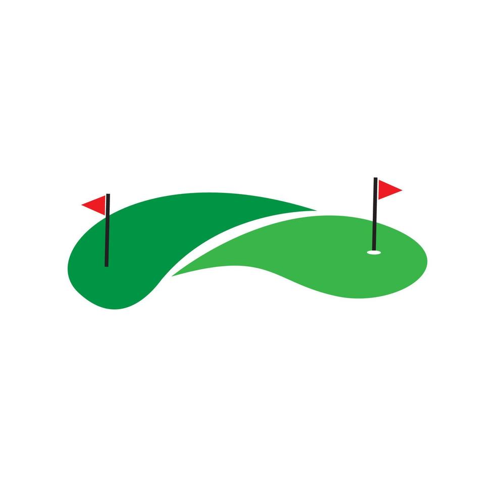 Field Golf Arena Sports Vector Logo Design Illustration