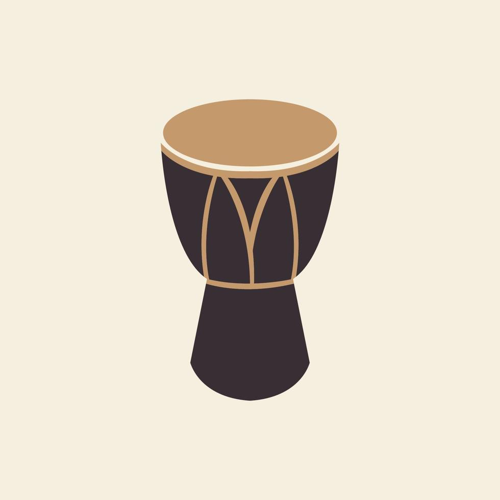 diseño de ilustración de símbolo de icono de vector de logotipo de instrumento musical tradicional de África