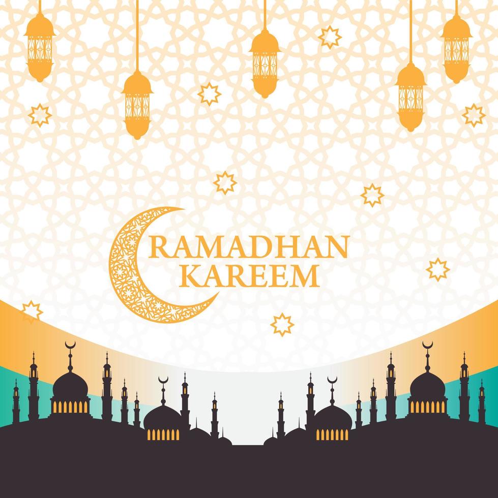 ramadan kareem fondo eid al fitr islam musulmán mezquita logo vector icono símbolo ilustración diseño