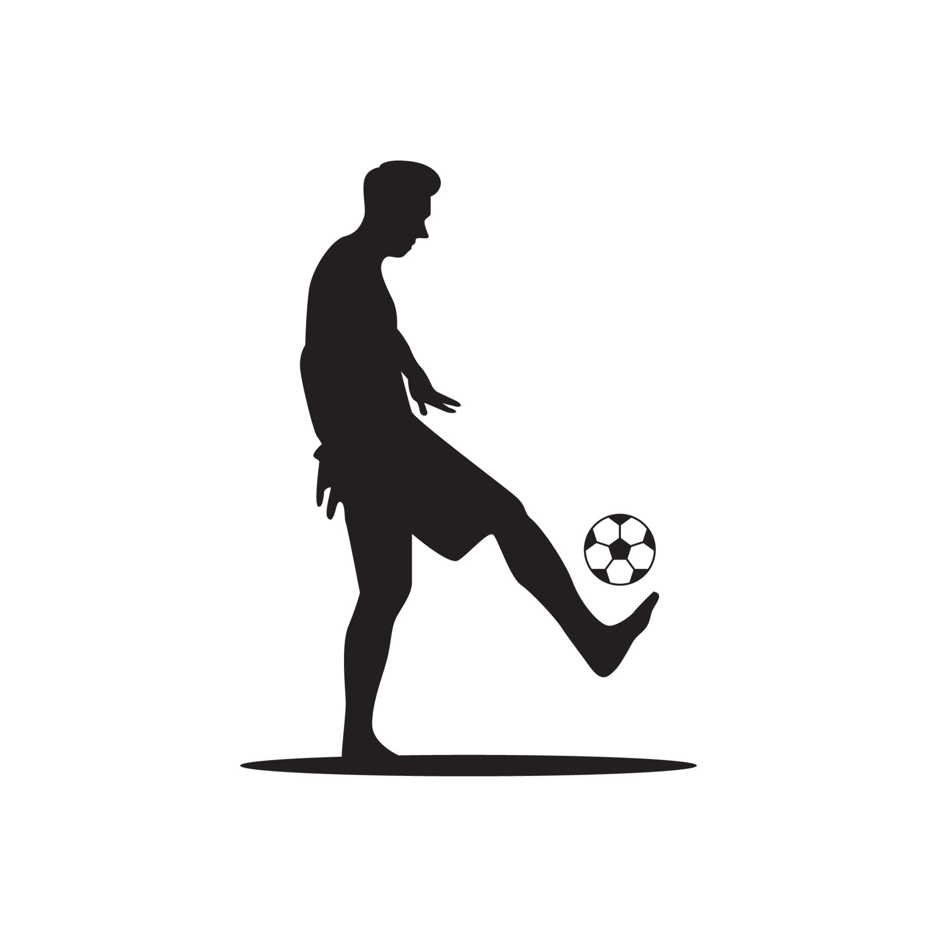 Football Player With Juggling Ball Silhouette Logo Vector Icon Symbol Illustration Design Vector Art At Vecteezy