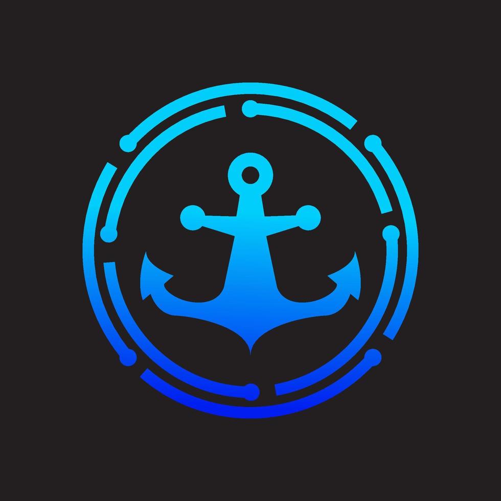 anchor technology logo vector icon symbol illustration design
