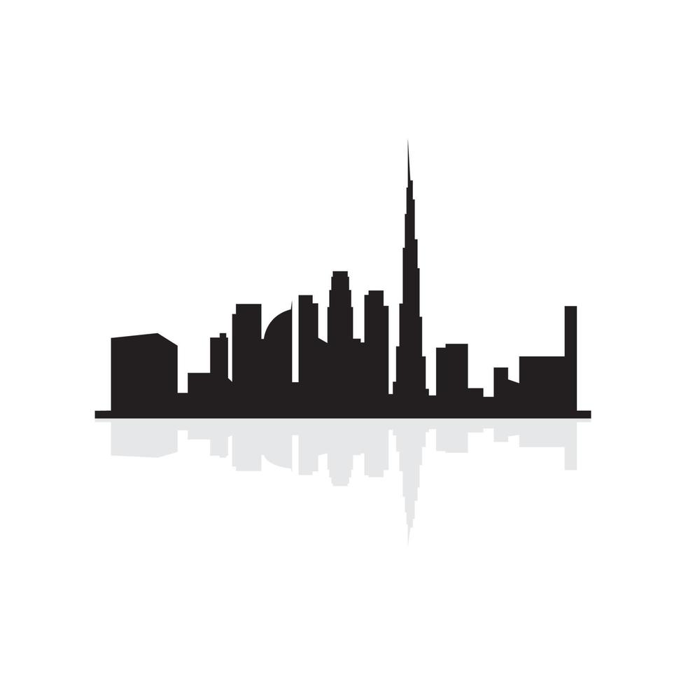 dubai skyline silueta logo vector icono símbolo ilustración diseño