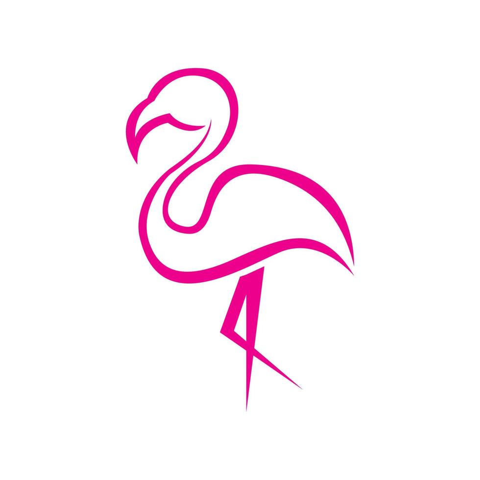 flamenco animal rosa hermoso pájaro logo vector símbolo icono moderno ilustración diseño