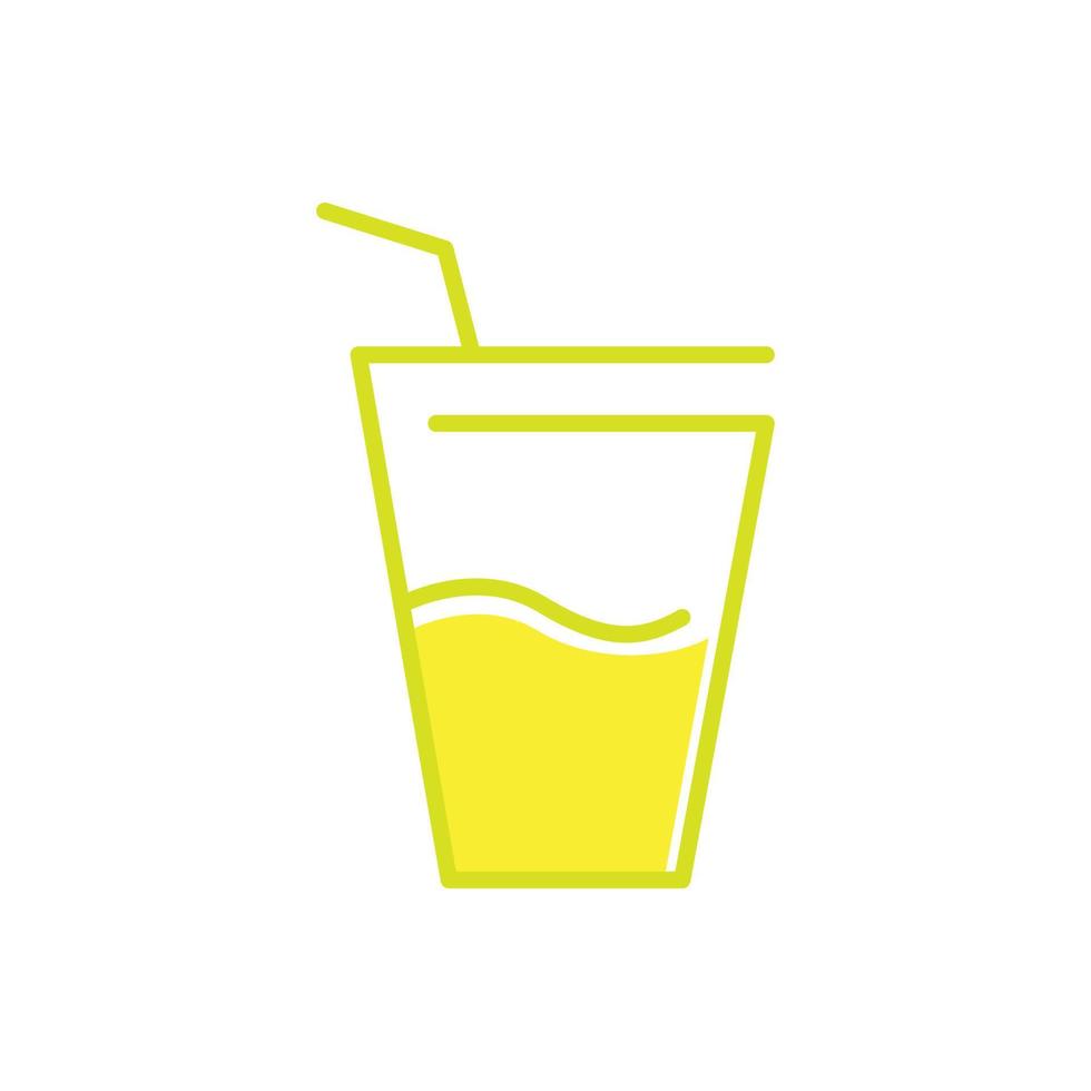 lemon juice drink line logo template vector icon symbol design illustration