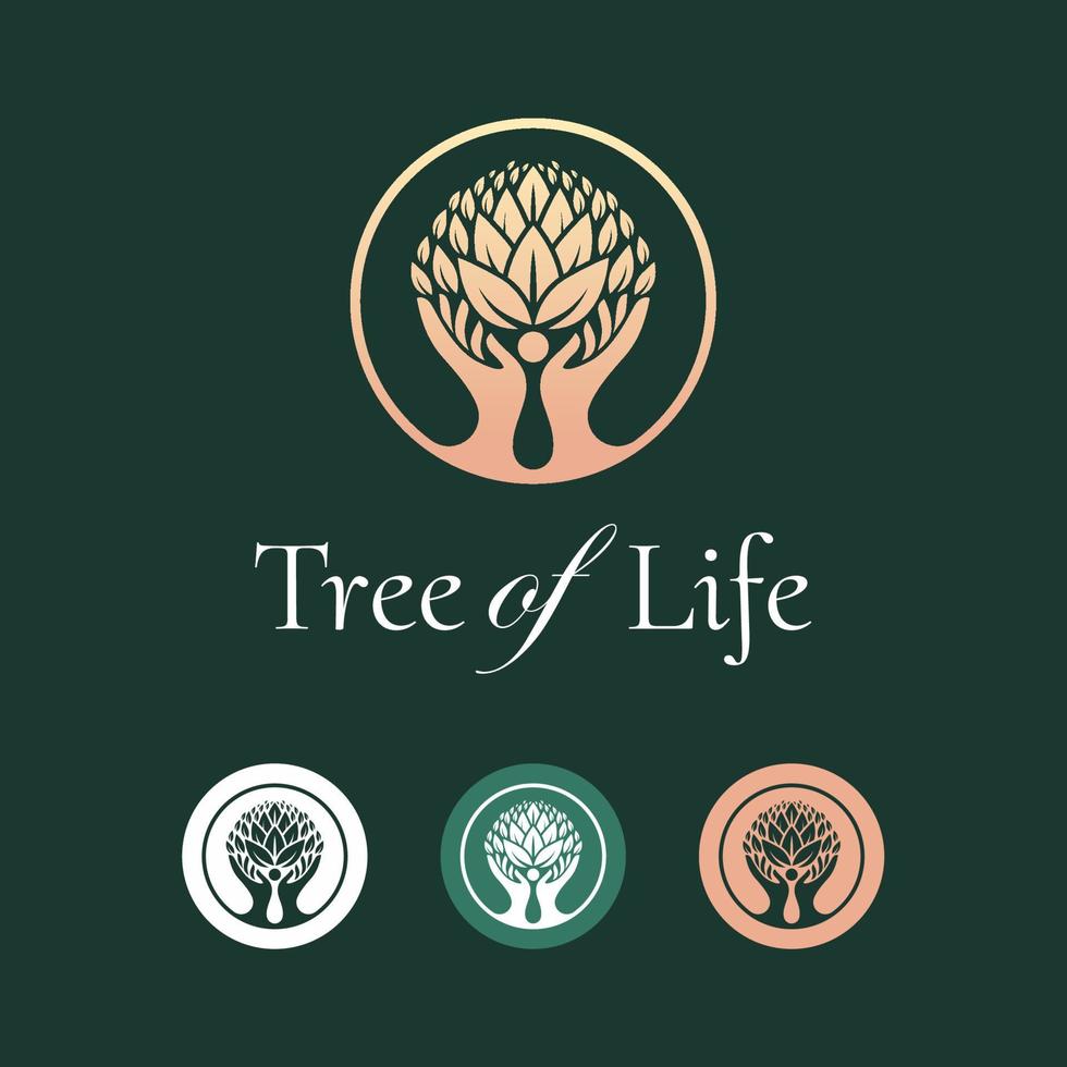 logotipo del árbol de la vida vector