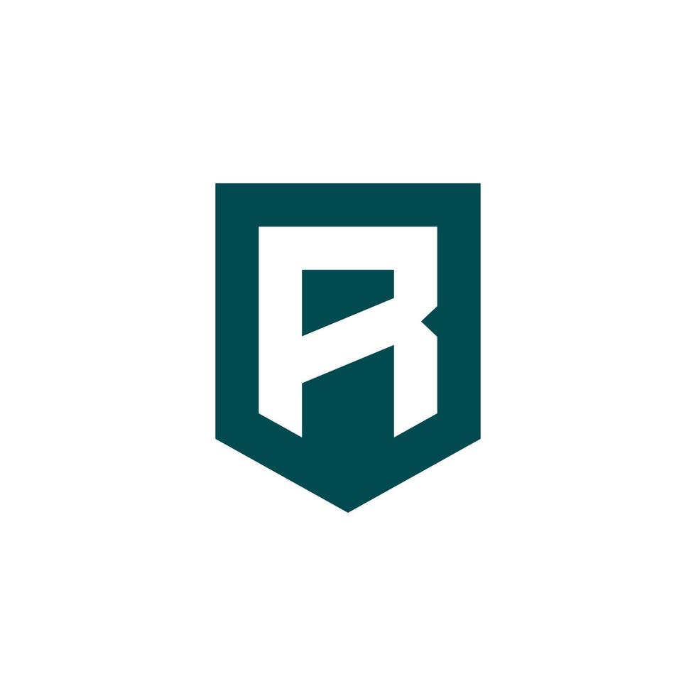 Shield Letter R Logo design icon vector
