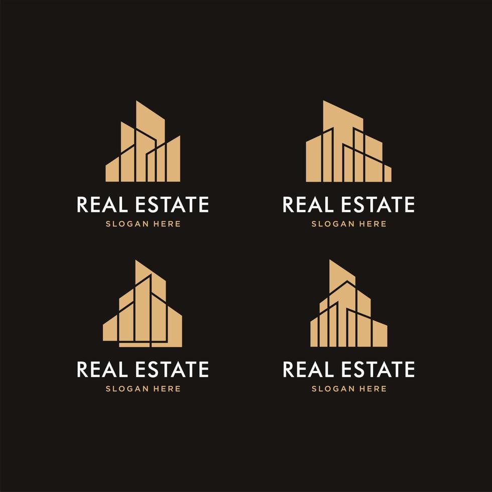 Real estate logo, Building logo vector