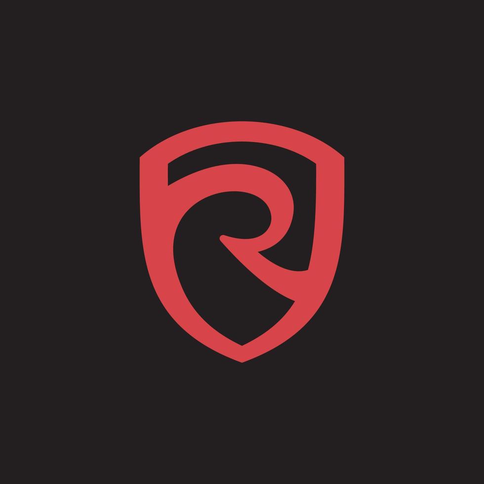 Shield Letter R Logo design icon vector