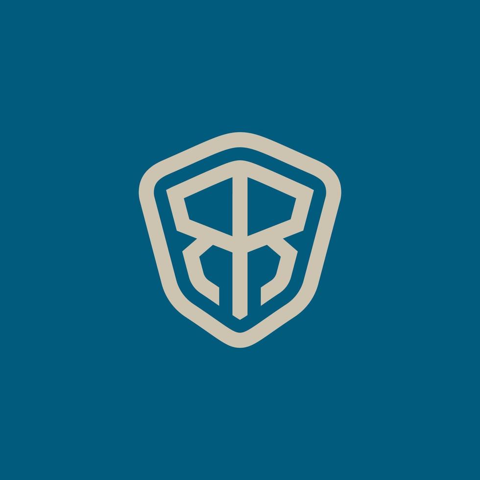 Shield Letter R Logo design icon vector