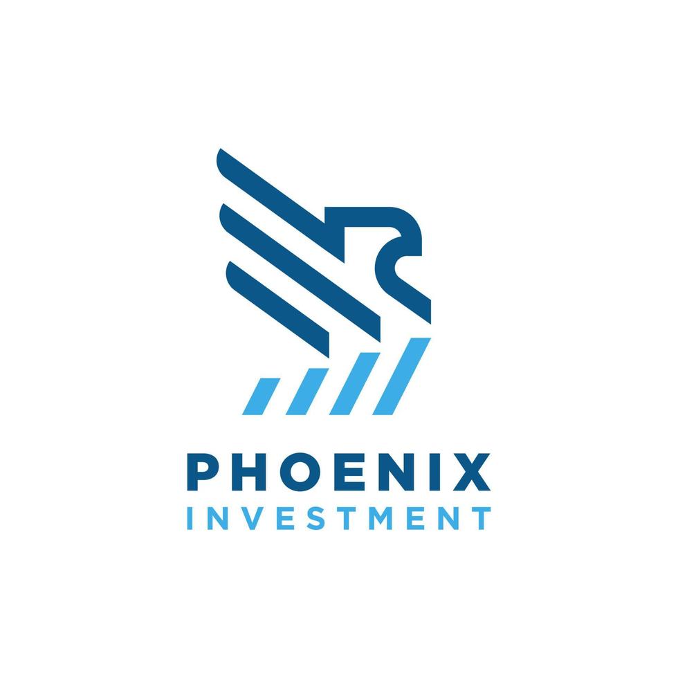 Phoenix logo design. Investment Financial logo template. Vector design