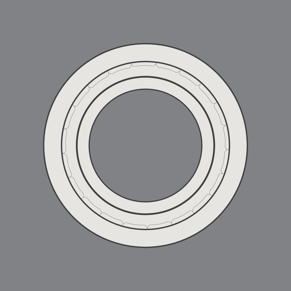Deep groove ball bearing with steel seal vector
