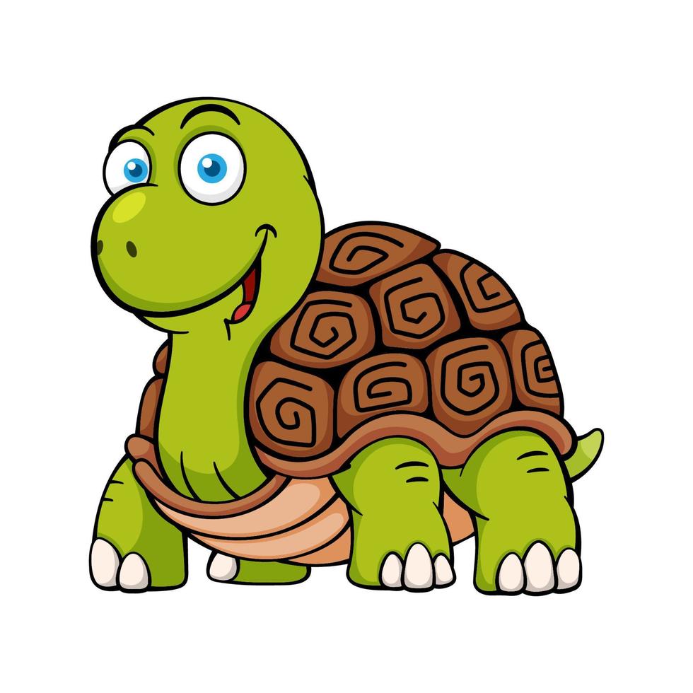 lindo personaje de dibujos animados de tortuga vector