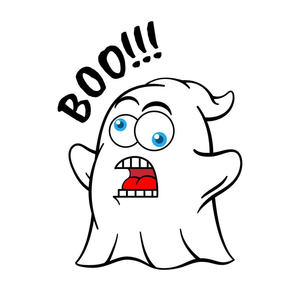 Funny Cartoon Ghost Character vector