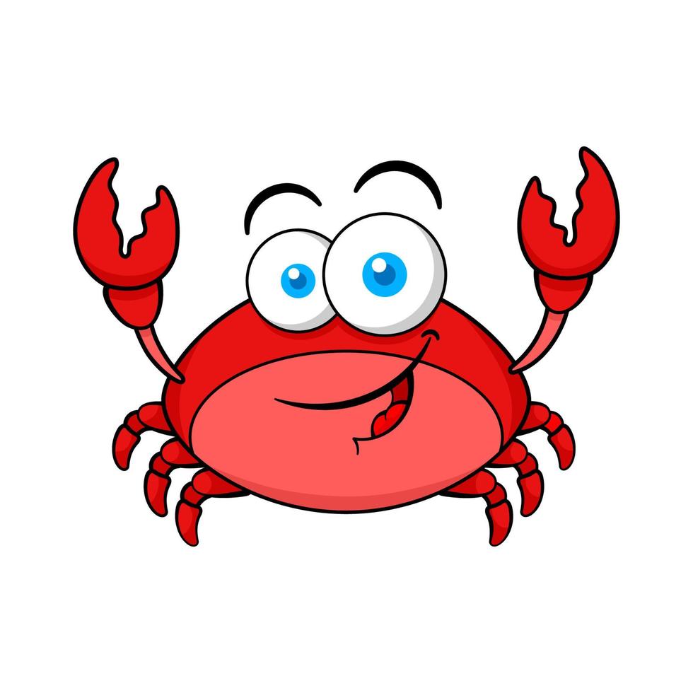 Funny Red Crab Cartoon Character vector