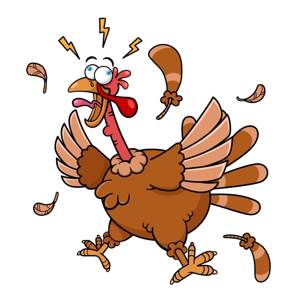 Funny Screaming Turkey Cartoon Character vector