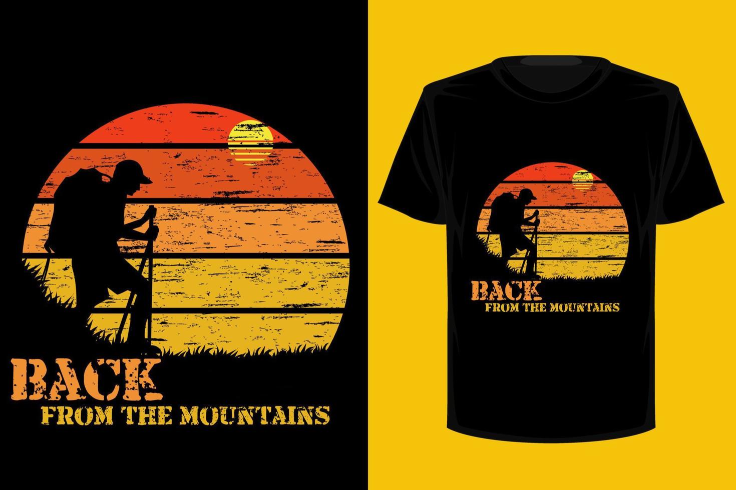 Back from the mountains retro vintage t shirt design vector