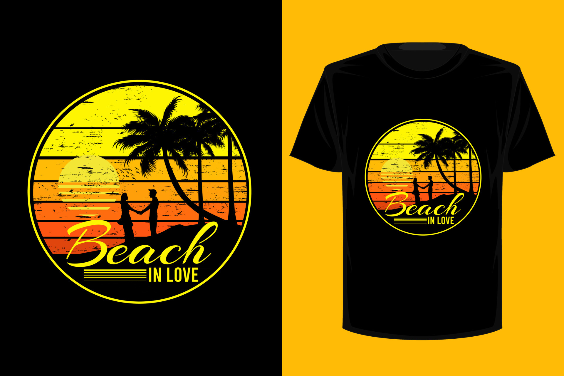 Beach in love retro vintage t shirt design 6942122 Vector Art at Vecteezy