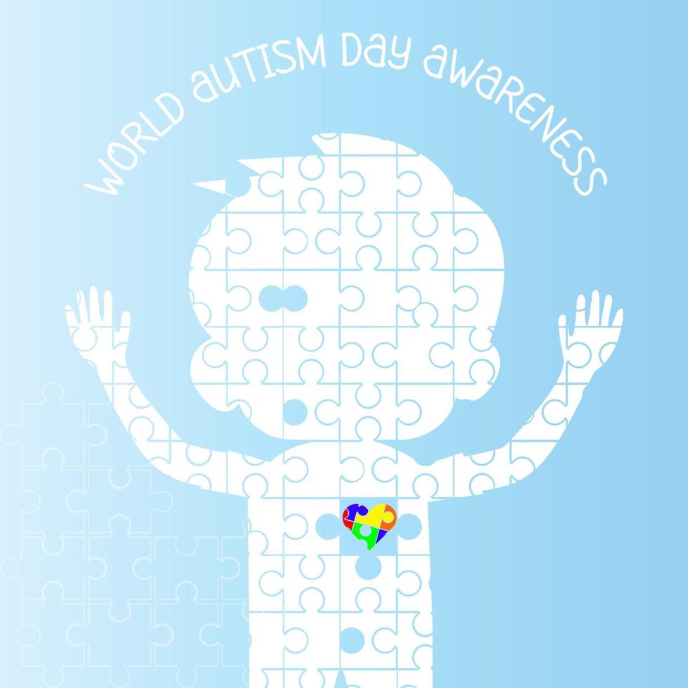 Día Mundial del Autismo. 2 de abril plantillas para tarjetas, carteles con inscripciones de texto. vector