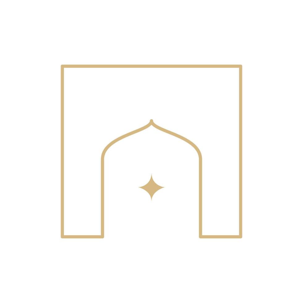 luxury dome mosque line logo design, vector graphic symbol icon illustration creative idea