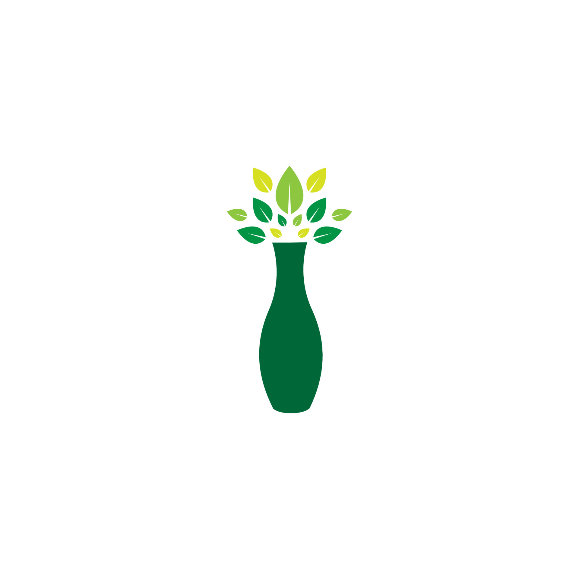 beauty vase flower green logo design, vector graphic symbol icon