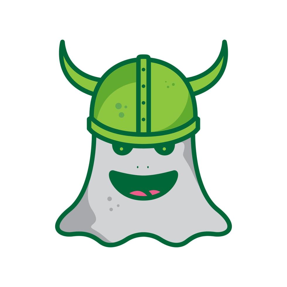 diseño de logotipo de fantasma vikingo de dibujos animados, ilustración de icono de símbolo gráfico vectorial idea creativa vector